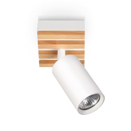 Brilagi - Virziena gaismeklis SELE WOOD ACOUSTIC 1xGU10/30W/230V balts/koks
