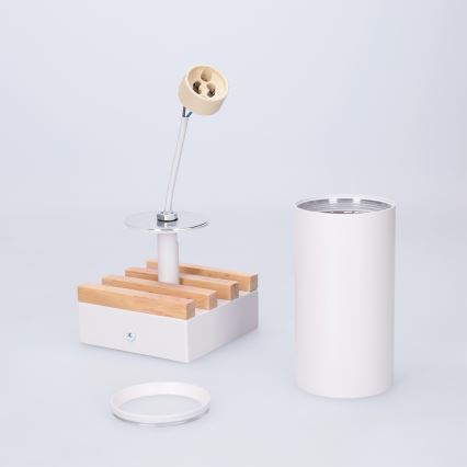 Brilagi - Virziena gaismeklis SELE WOOD ACOUSTIC 1xGU10/30W/230V balts/koks