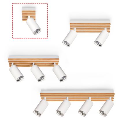 Brilagi - Virziena gaismeklis SELE WOOD ACOUSTIC 1xGU10/30W/230V balts/koks