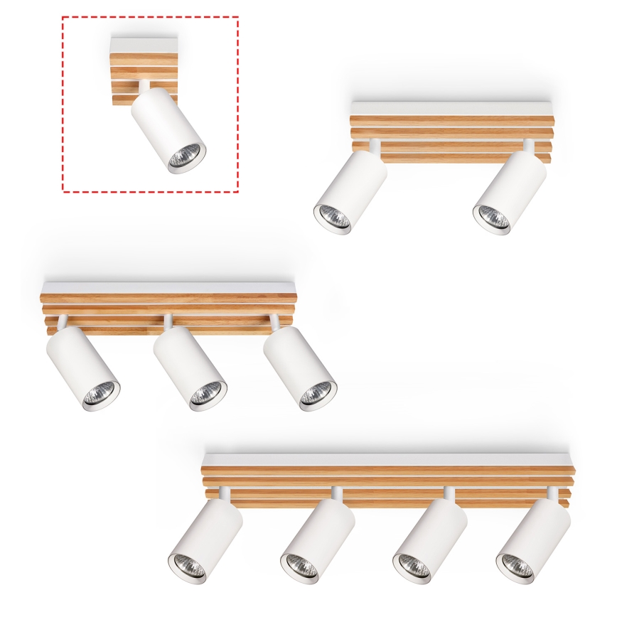 Brilagi - Virziena gaismeklis SELE WOOD ACOUSTIC 1xGU10/30W/230V balts/koks