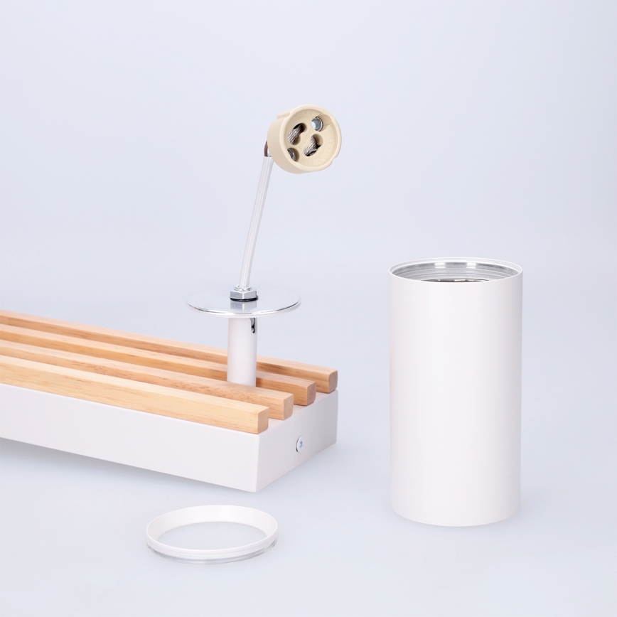 Brilagi - Virziena gaismeklis SELE WOOD ACOUSTIC 3xGU10/30W/230V balts/koka