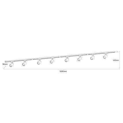 Brilagi - Virziena gaismeklis sliežu sistēmai HUSKY 8xGU10/10W/230V, melns