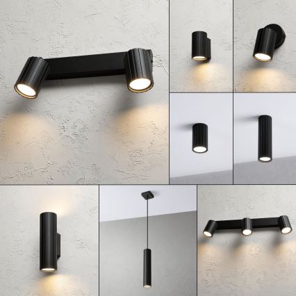 Brilagi - Virziena griestu gaismeklis CRISPINA 2xGU10/10W/230V melns