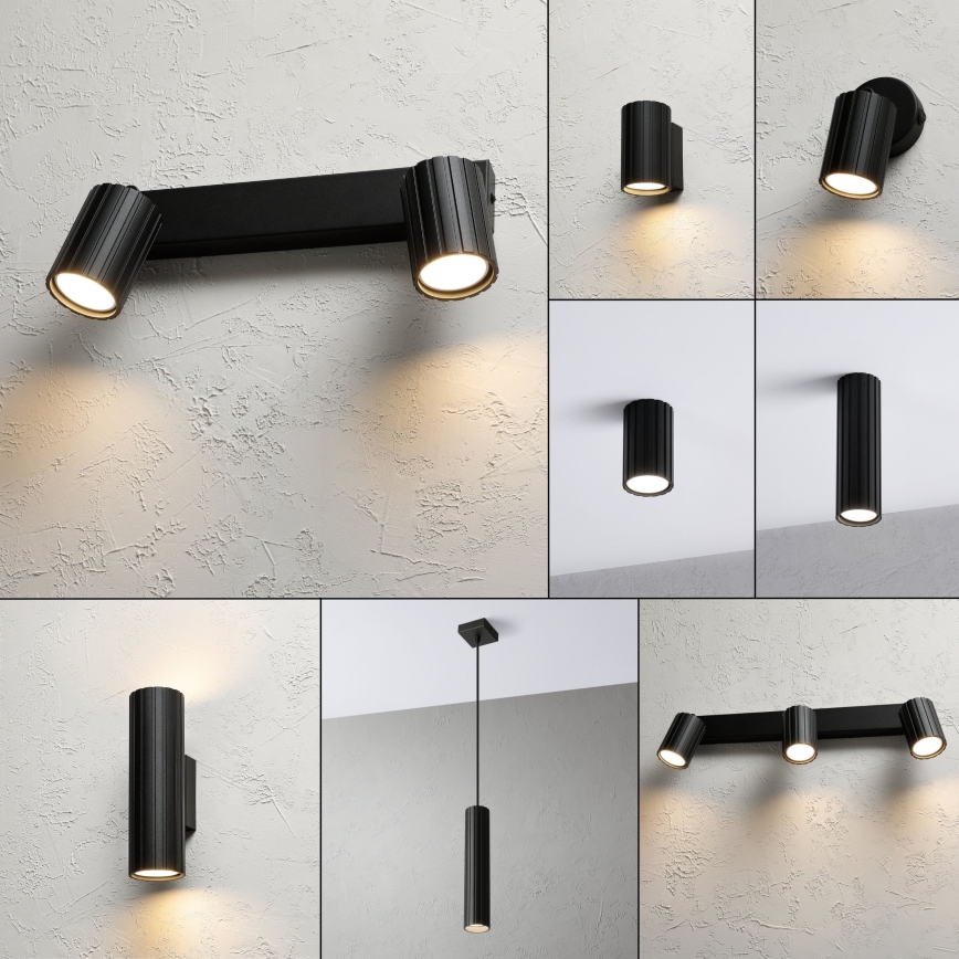 Brilagi - Virziena griestu gaismeklis CRISPINA 2xGU10/10W/230V melns