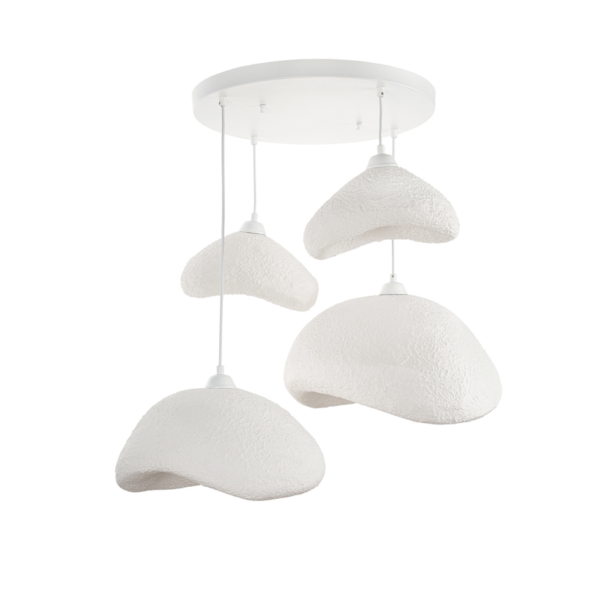 Brilagi – WABI SABI pakaramā lampa uz vada, 4xE27/40W/230V, Ø 90 cm, balta