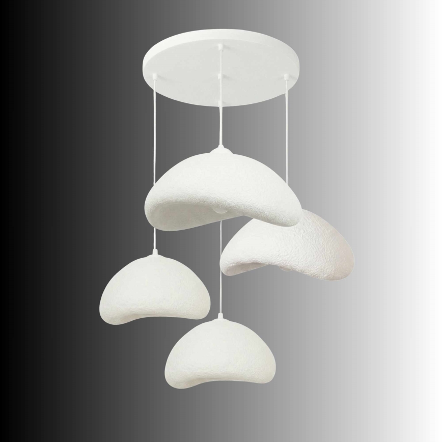 Brilagi – WABI SABI pakaramā lampa uz vada, 4xE27/40W/230V, Ø 90 cm, balta