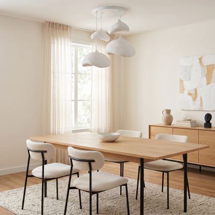 Brilagi – WABI SABI pakaramā lampa uz vada, 4xE27/40W/230V, Ø 90 cm, balta