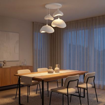 Brilagi – WABI SABI pakaramā lampa uz vada, 4xE27/40W/230V, Ø 90 cm, balta
