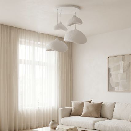 Brilagi – WABI SABI pakaramā lampa uz vada, 4xE27/40W/230V, Ø 90 cm, balta