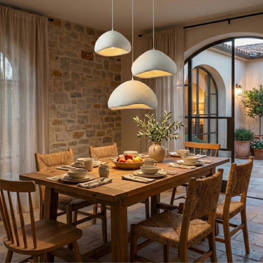 Brilagi - WABI SABI piekaramā lustra uz troses 3xE27/40W/230V Ø 82 cm balta