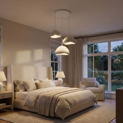 Brilagi - WABI SABI piekaramā lustra uz troses 3xE27/40W/230V Ø 82 cm balta