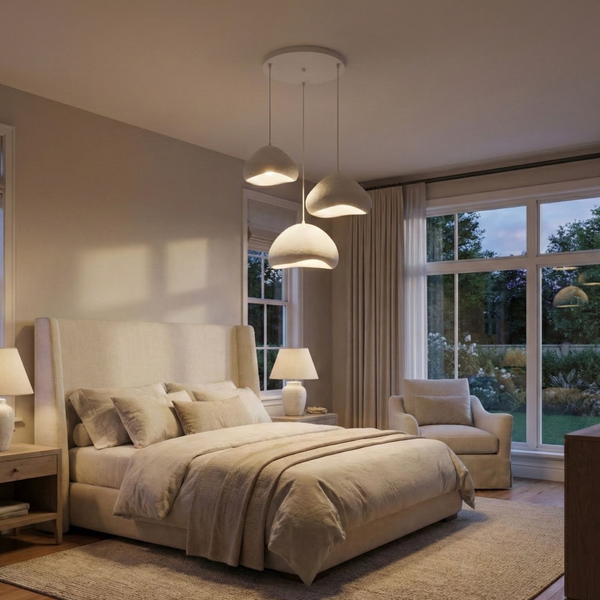 Brilagi - WABI SABI piekaramā lustra uz troses 3xE27/40W/230V Ø 82 cm balta