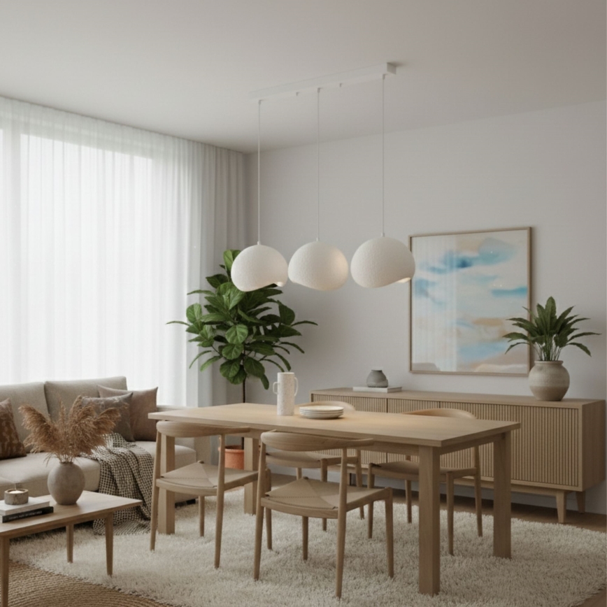 Brilagi - WABI SABI piekaramā lustra uz vada 3xE27/40W/230V, balta