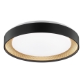 Brilliant - aptumšojams LED griestu gaismeklis WALDO LED/24W/230V 3000-6500K Ø 38,5 cm melna/zelta + ar tālvadības pulti