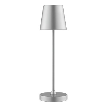 Brilliant - ar regulējamu spilgtumu, uzlādējama ar skārienvadību āra LED galda lampa ELORA LED/2,5W/5V 2700K 2600 mAh IP44 sudraba