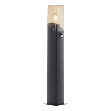 Brilliant - Āra lampa ar sensoru MINOU 1xE27/10W/230V IP44 melna/dūmakains
