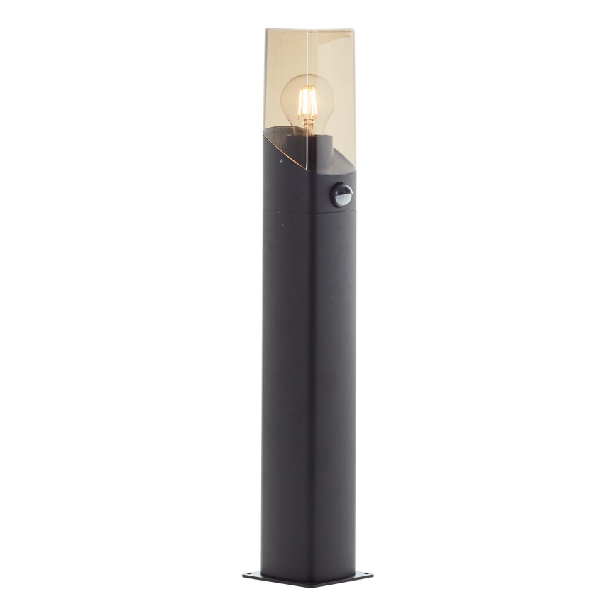 Brilliant - Āra lampa ar sensoru MINOU 1xE27/10W/230V IP44 melna/dūmakains