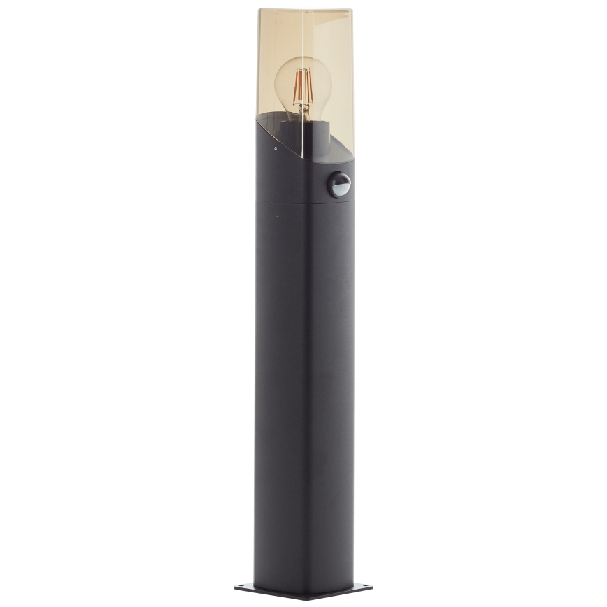 Brilliant - Āra lampa ar sensoru MINOU 1xE27/10W/230V IP44 melna/dūmakains