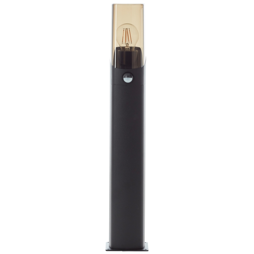 Brilliant - Āra lampa ar sensoru MINOU 1xE27/10W/230V IP44 melna/dūmakains