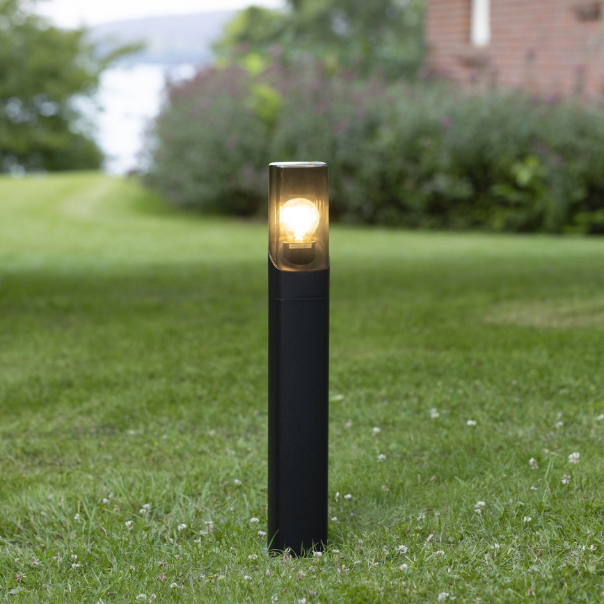 Brilliant - Āra lampa MINOU 1xE27/10W/230V 60 cm IP44 melna/dūmakains