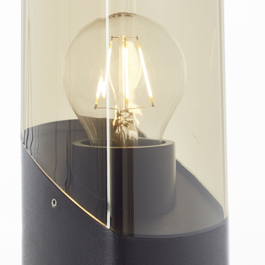 Brilliant - Āra lampa MINOU 1xE27/10W/230V 60 cm IP44 melna/dūmakains
