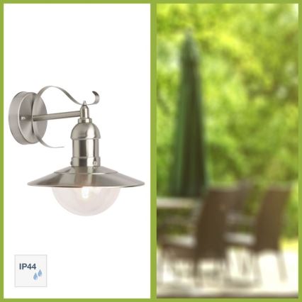 Brilliant - Āra sienas lampa ARTO 1xE27/60W/230V IP44 spīdīgi hromēts