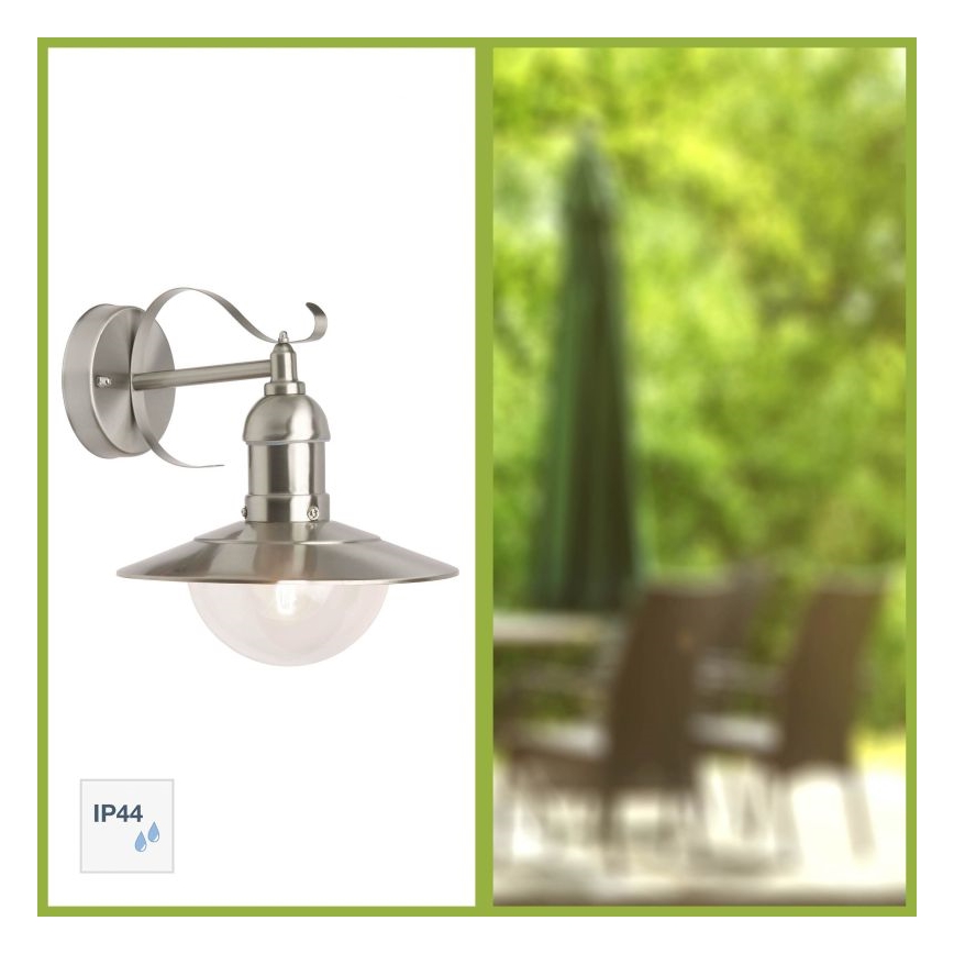 Brilliant - Āra sienas lampa ARTO 1xE27/60W/230V IP44 spīdīgi hromēts