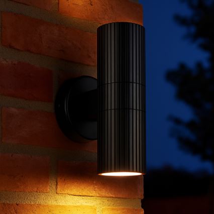 Brilliant - Āra sienas lampa KEOLA 2xGU10/10W/230V IP44 melna