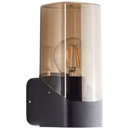 Brilliant - Āra sienas lampa MINOU 1xE27/10W/230V IP44 melna/dūmakains