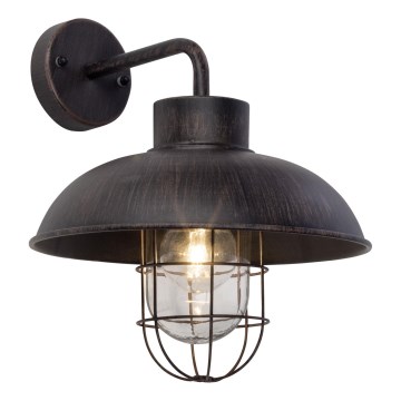 Brilliant - Āra sienas lampa PORTLAND 1xE27/60W/230V melna/patina