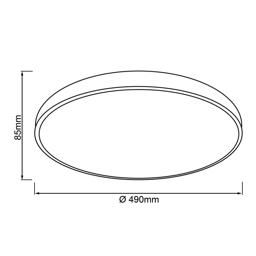 Brilliant - dimmējams LED griestu gaismeklis SLIMLINE LED/60W/230V 3000-6500K Ø 49 cm melns + ar tālvadības pulti