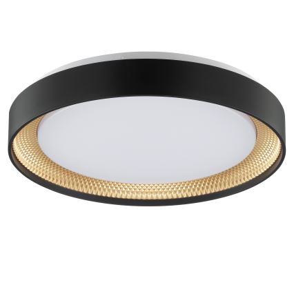 Brilliant - aptumšojams LED griestu gaismeklis WALDO LED/24W/230V 3000-6500K Ø 38,5 cm melna/zelta + ar tālvadības pulti