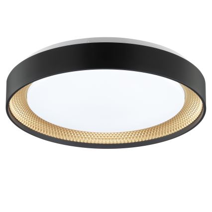 Brilliant - aptumšojams LED griestu gaismeklis WALDO LED/24W/230V 3000-6500K Ø 38,5 cm melna/zelta + ar tālvadības pulti