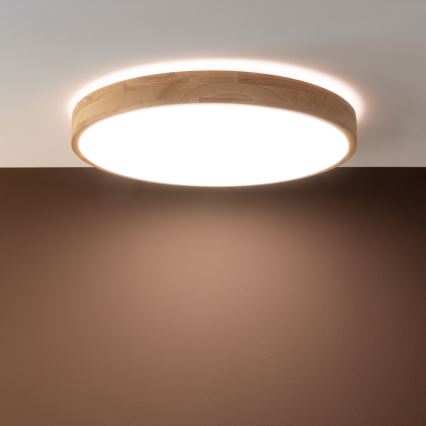 Brilliant - LED regulējama griestu lampa SLIMLINE LED/60W/230V 3000-6500K Ø 45 cm, kaučuka koks + ar tālvadības pulti