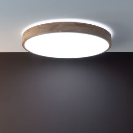 Brilliant - LED regulējama griestu lampa SLIMLINE LED/60W/230V 3000-6500K Ø 45 cm, kaučuka koks + ar tālvadības pulti