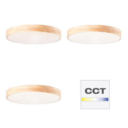 Brilliant - LED regulējama griestu lampa SLIMLINE LED/60W/230V 3000-6500K Ø 45 cm, kaučuka koks + ar tālvadības pulti