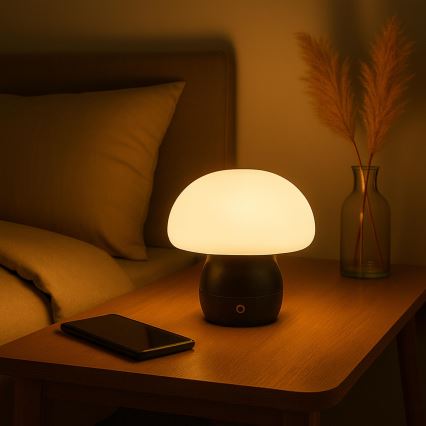 Brilliant - LED uzlādējama regulējama skārienjūtīga galda lampa DUPIS LED/2W/5V 2700K 1800 mAh melna