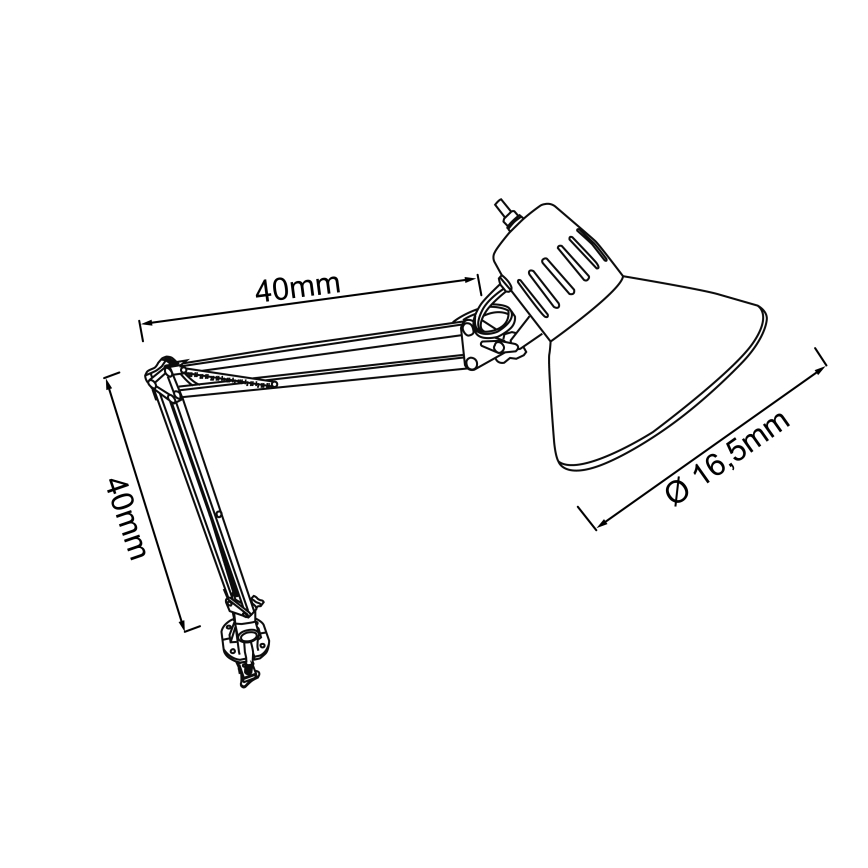 Brilliant - Galda lampa ar skavu HOBBY 1xE27/40W/230V balta