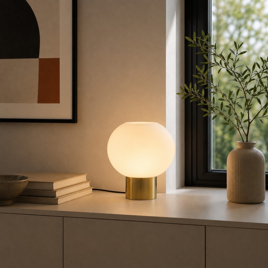 Brilliant - Galda lampa FANNY 1xE27/20W/230V misiņš