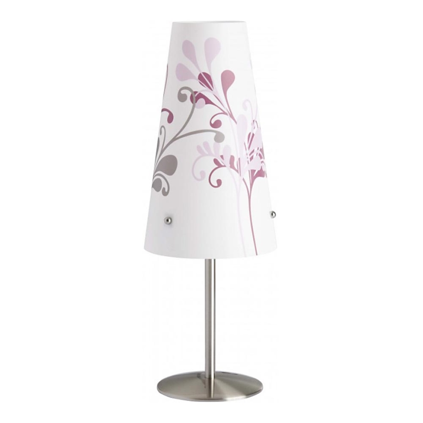 Brilliant - Galda lampa ISI 1xE14/40W/230V balta/rozā/spīdīgi hromēts