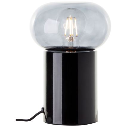 Brilliant - Galda lampa KNUT 1xE27/25W/230V melna/caurspīdīga