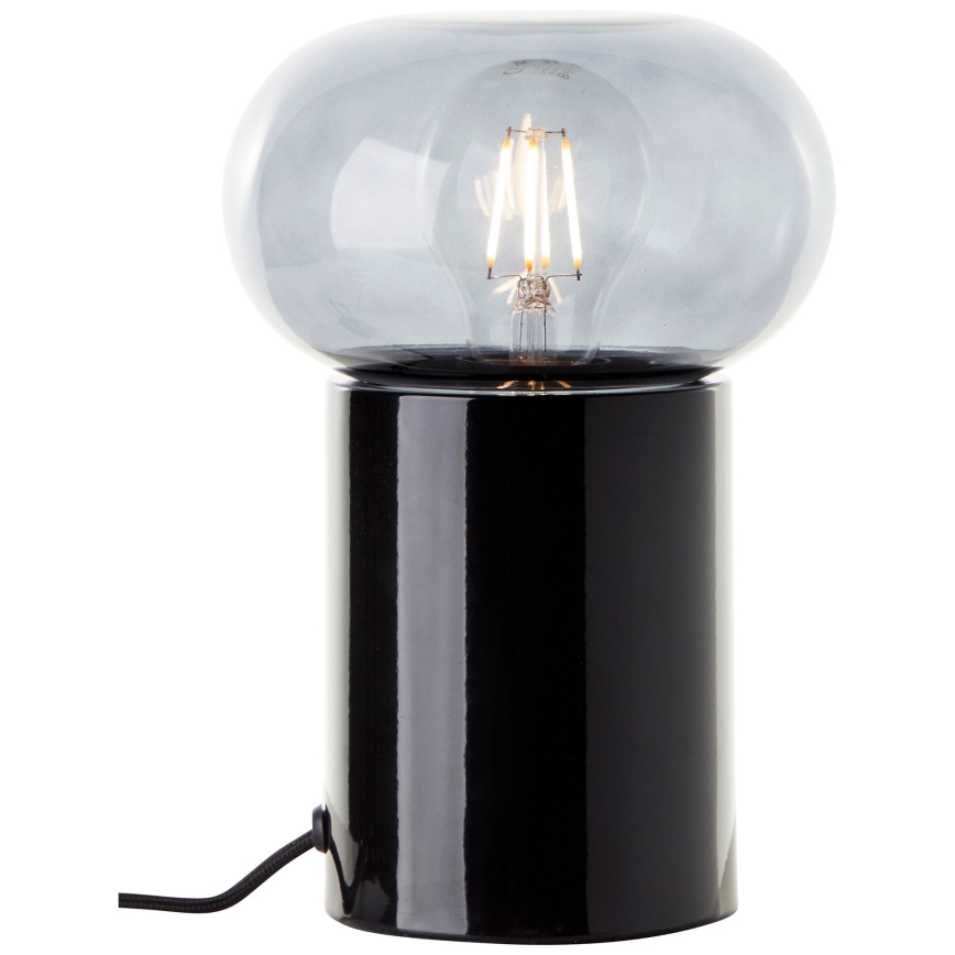 Brilliant - Galda lampa KNUT 1xE27/25W/230V melna/caurspīdīga