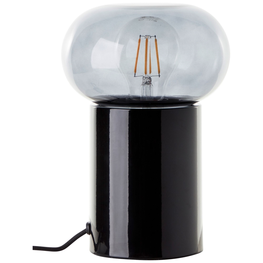 Brilliant - Galda lampa KNUT 1xE27/25W/230V melna/caurspīdīga