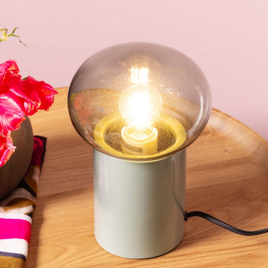 Brilliant - Galda lampa KNUT 1xE27/25W/230V zaļa/caurspīdīga