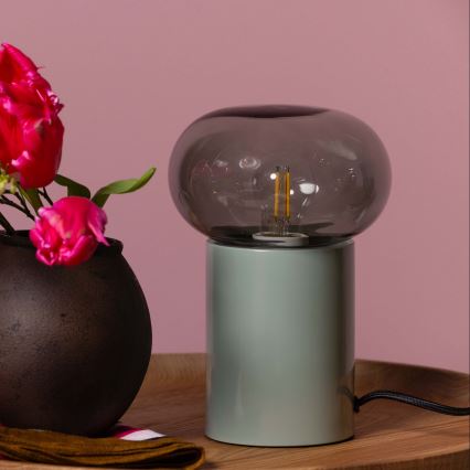 Brilliant - Galda lampa KNUT 1xE27/25W/230V zaļa/caurspīdīga