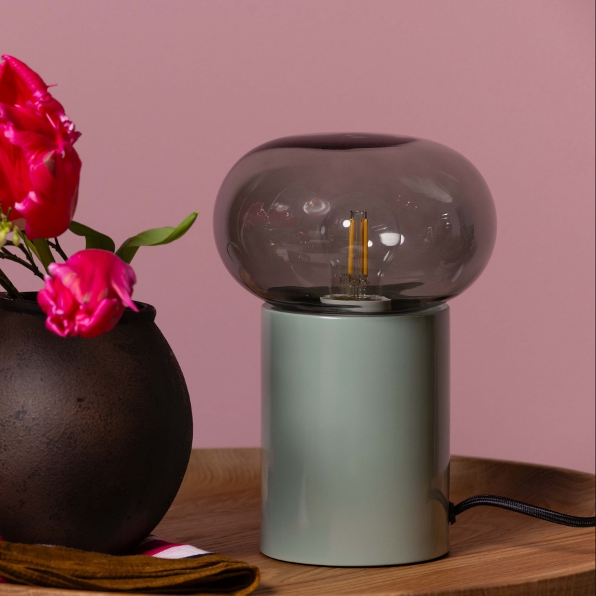 Brilliant - Galda lampa KNUT 1xE27/25W/230V zaļa/caurspīdīga