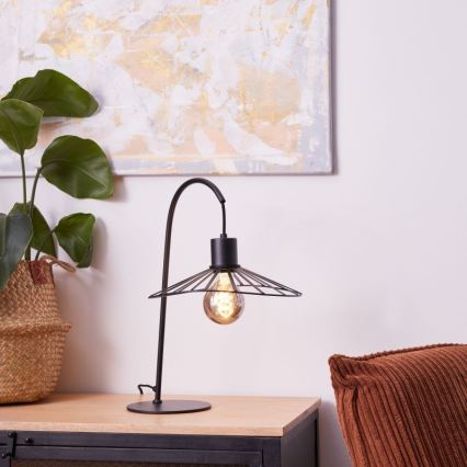 Brilliant - Galda lampa LEIKA 1xE27/52W/230V melna