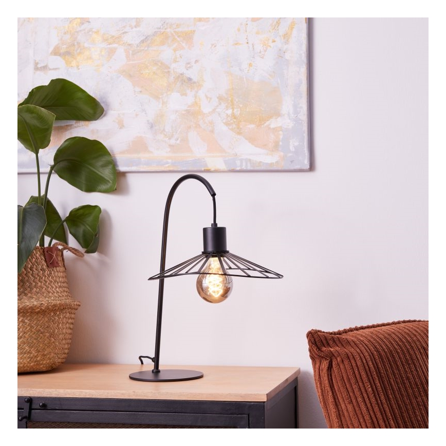 Brilliant - Galda lampa LEIKA 1xE27/52W/230V melna