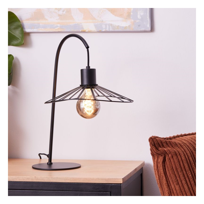 Brilliant - Galda lampa LEIKA 1xE27/52W/230V melna