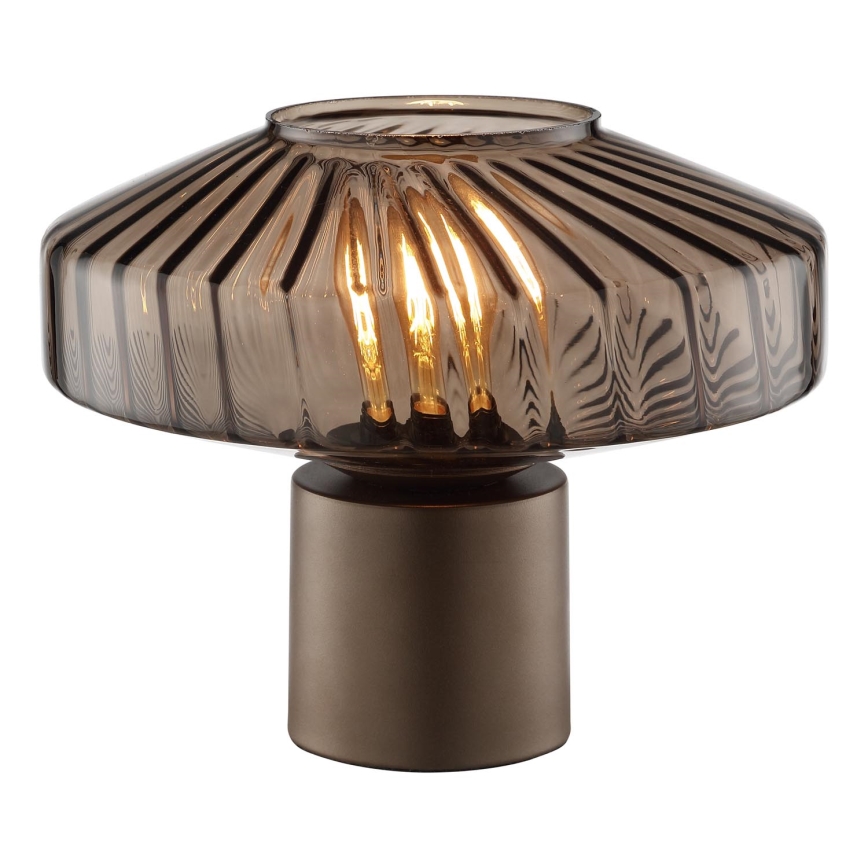Brilliant - Galda lampa LYN 1xE27/20W/230V brūna/dūmakaina brūna